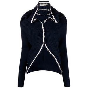 Y project ruffled cardigan with chain